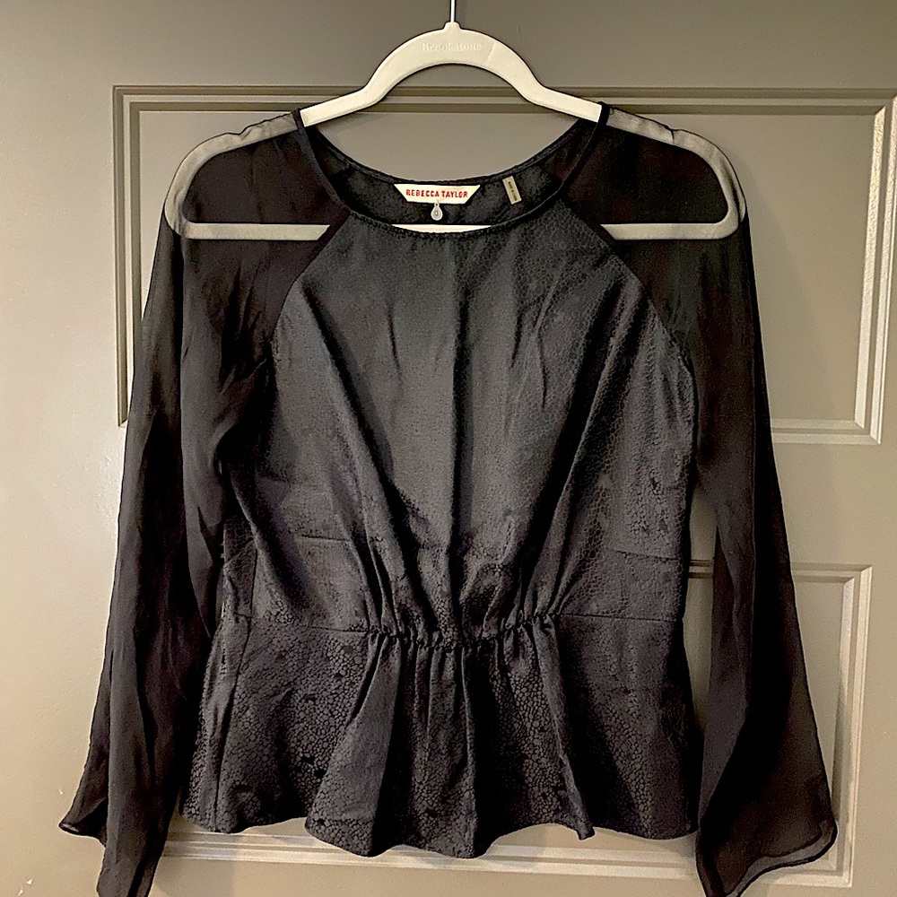 Rebecca Taylor Black Peplum Blouse